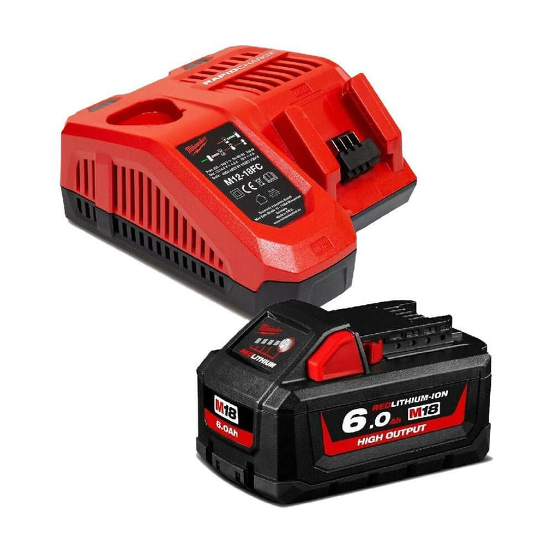 Milwaukee 18V Li-Ion 6.0Ah Battery and Charger Set