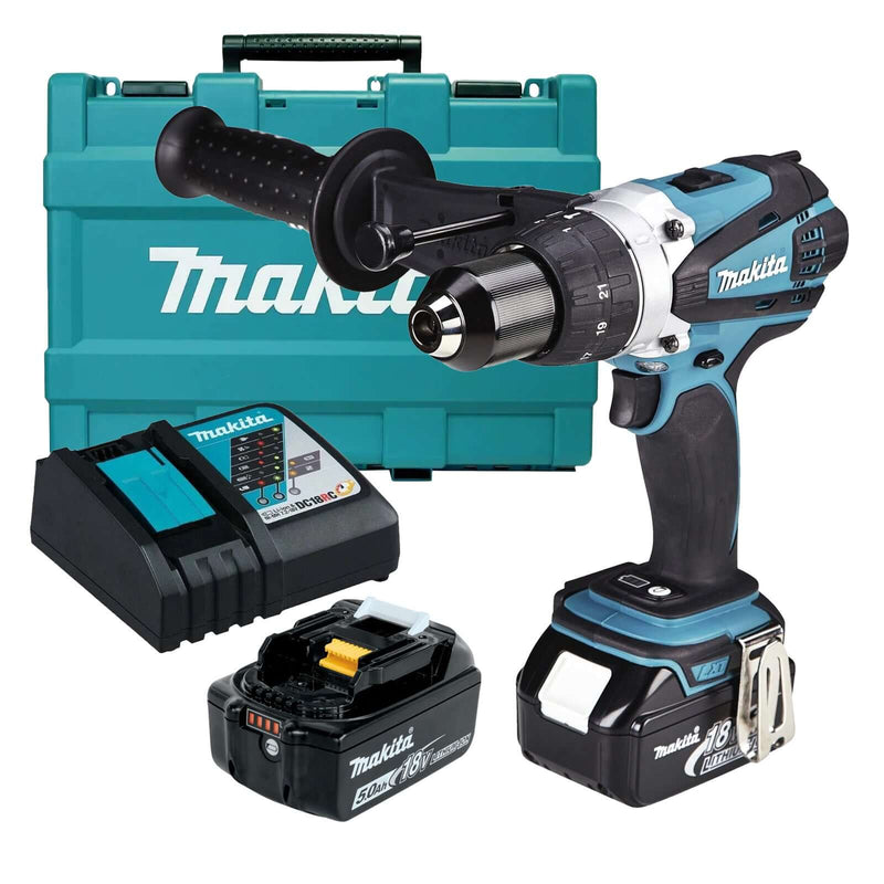 Makita 18V 5.0Ah Hammer Drill Driver Kit - DHP458